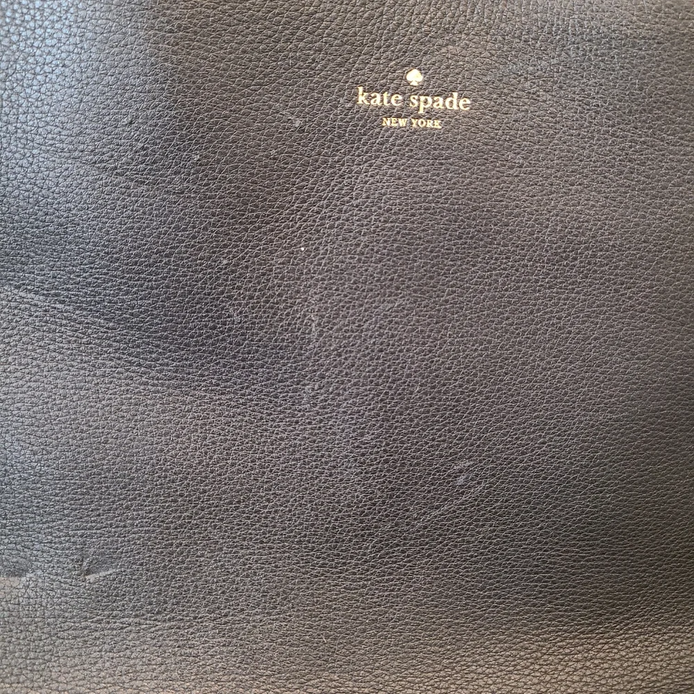 Kate Spade New York Black Atwood Place Larson Leather Satchel Crossbody Purse
